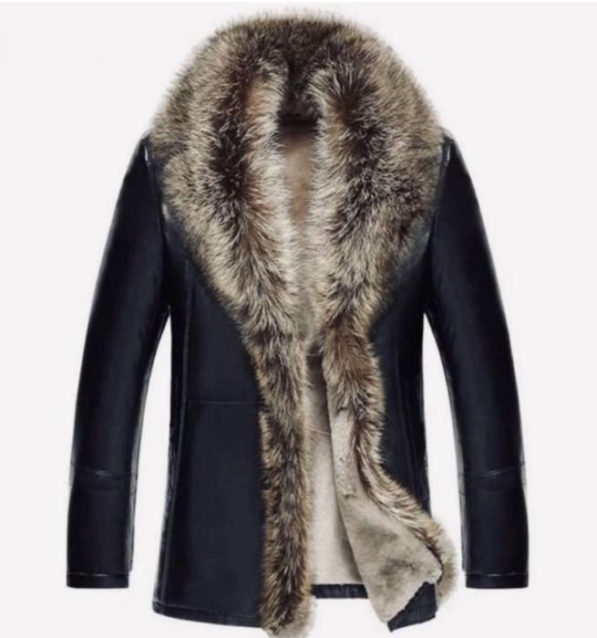 Натуральная дубленка мех волк