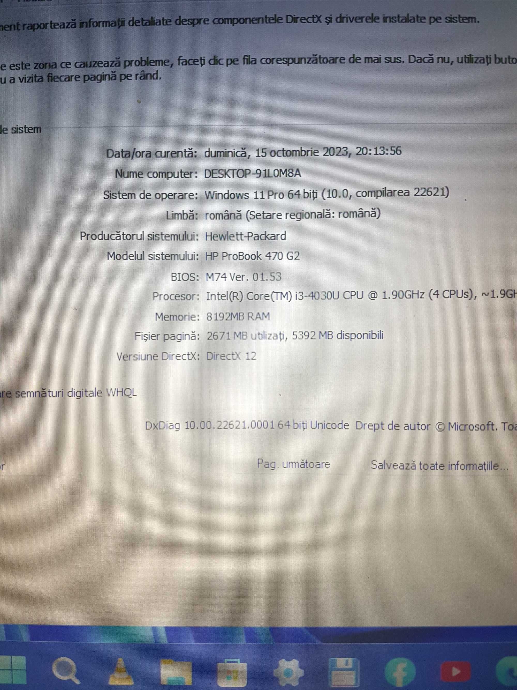 Laptop HP i3 cu ssd si ecran de 17