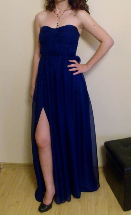Rochie de seara Bershka, albastra, marimea M