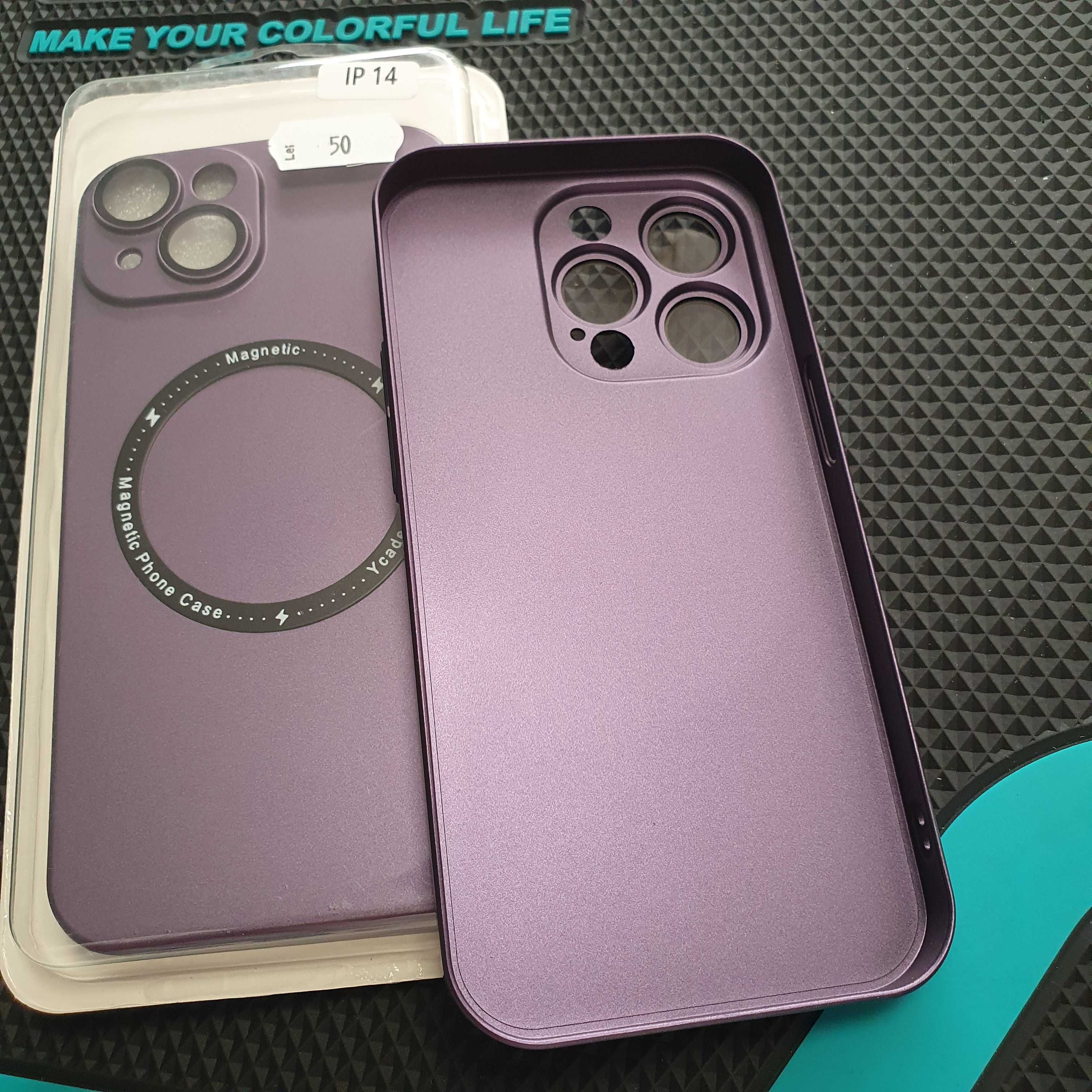 Husa Slim iPhone 14 cu MagSafe / Protectie Camera Full - Purple