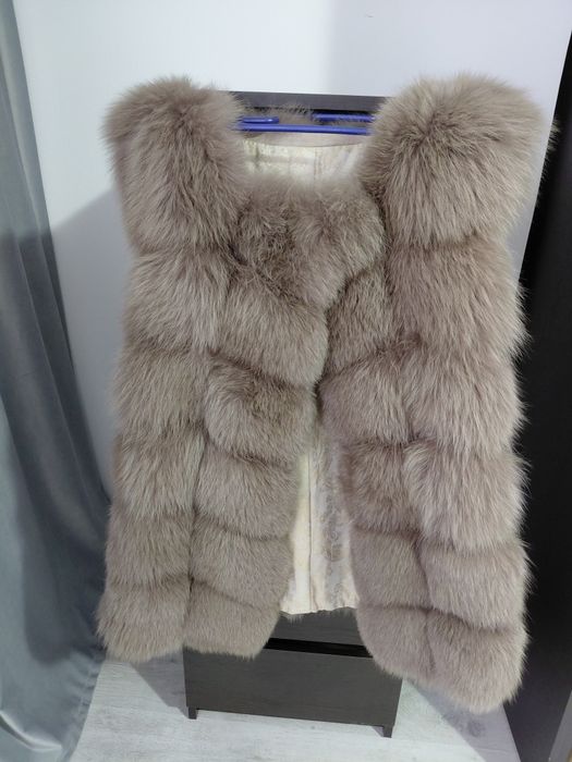 Vesta Blana naturala de vulpe