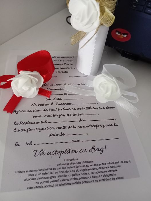 Invitatii nunta/botez- model unicat.