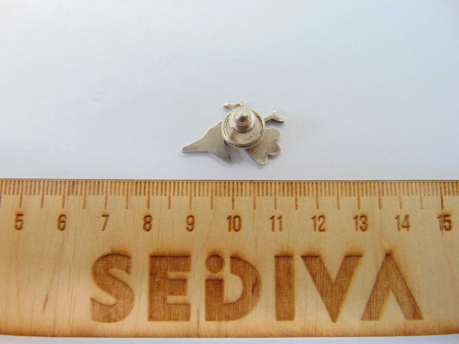 Brosa, pin pasare zuni din argint cu turcoaz