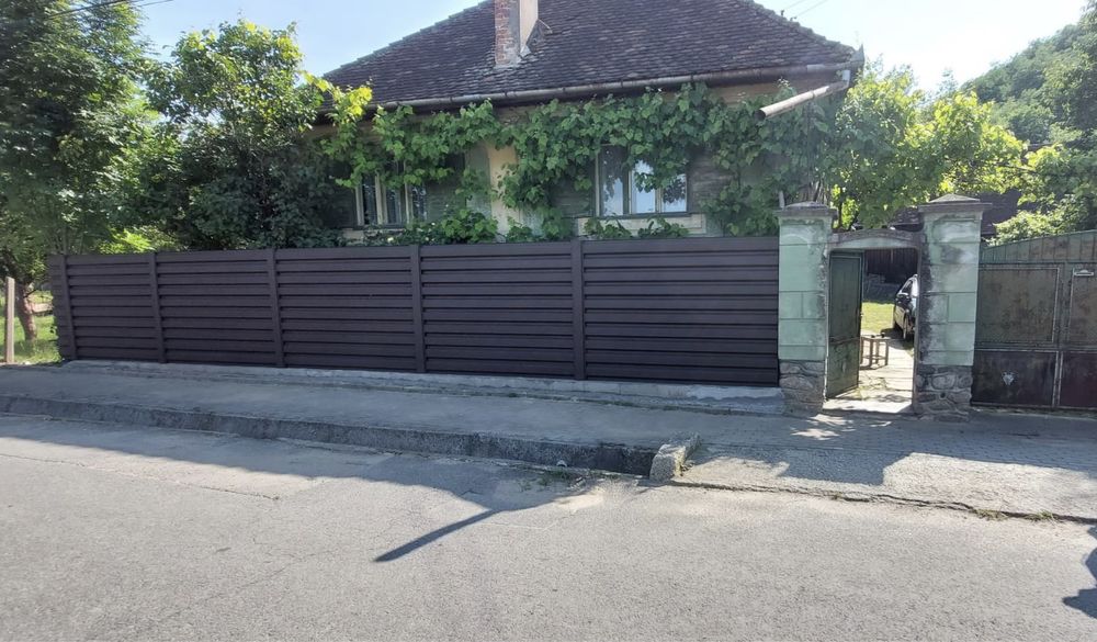 Gard din tabla cutata Viking, model T35 fatada, vopsita electrostatic