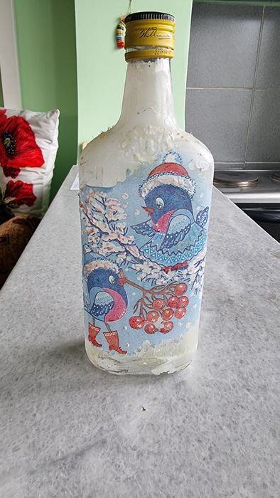 Бутилки с  коледни рисунки-2бр.