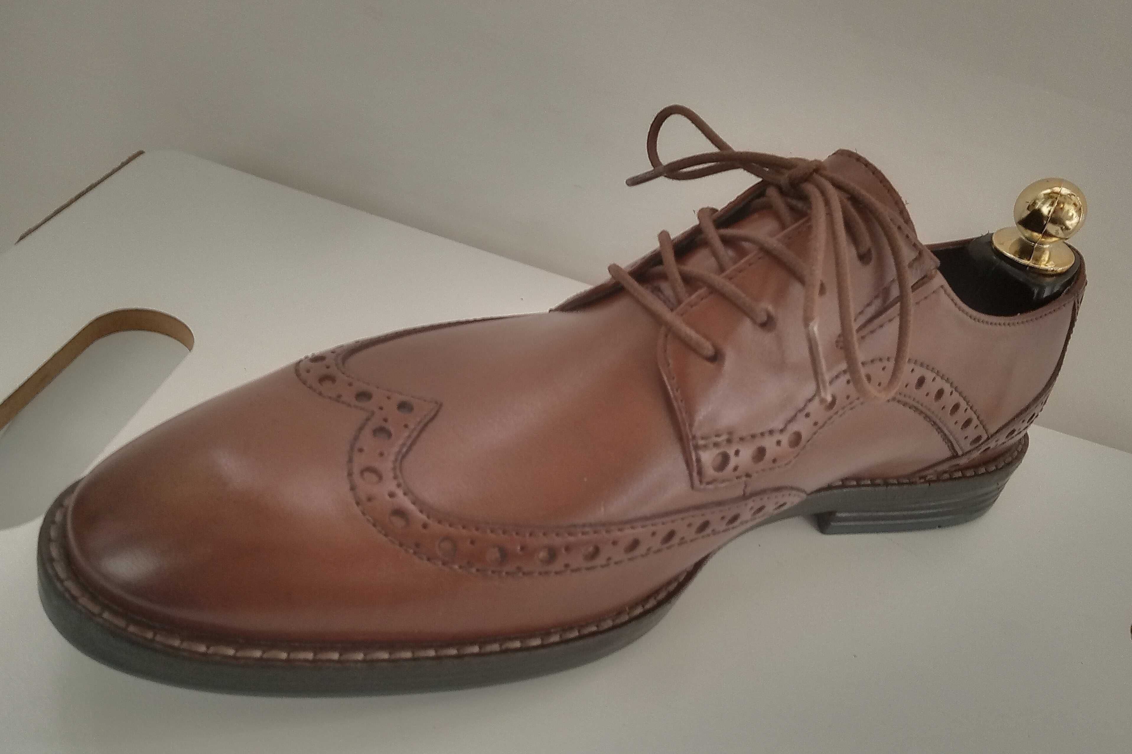 Pantofi derby brogue premium Clarks 40 piele naturala moale