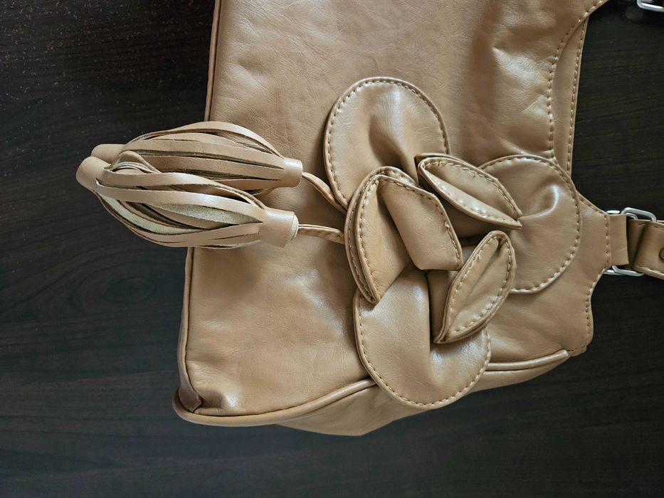 Geantă damă casual din piele ecologică taupe