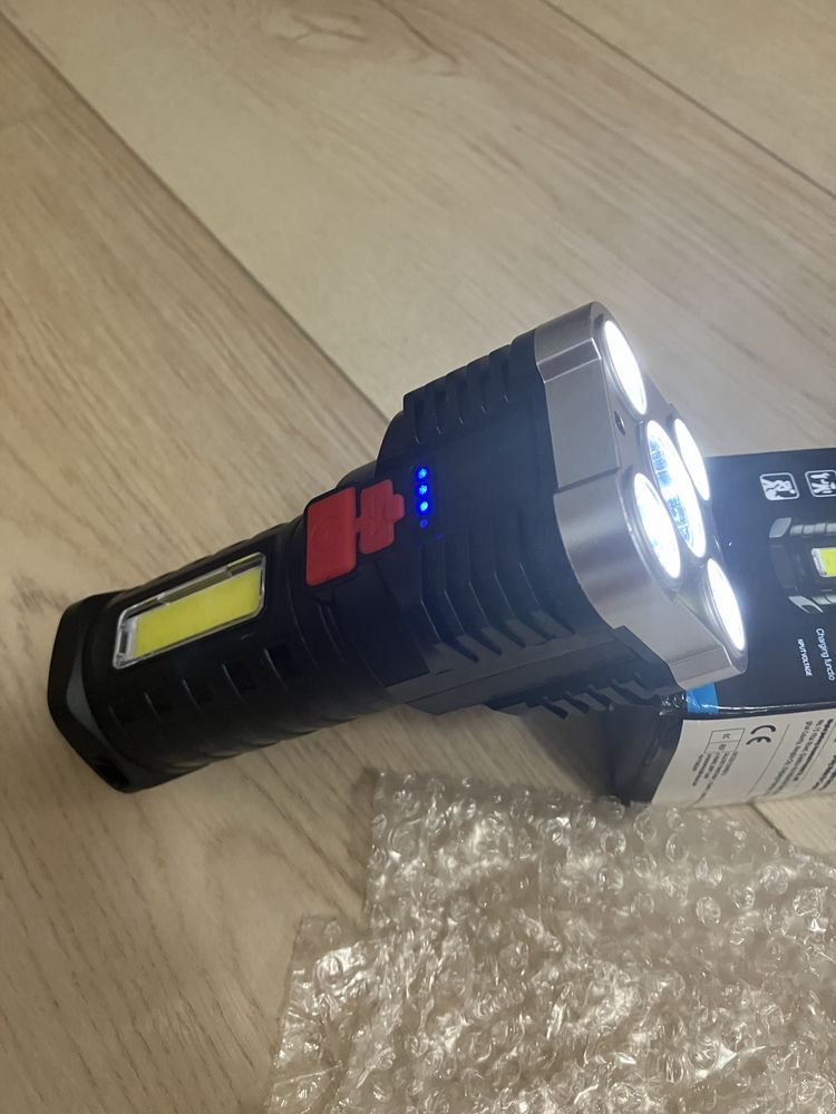 NOUA Lanterna puternica LED reincarcabila USB camping pescuit grătar