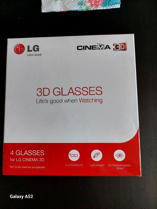 В продаже очки 3 Д.LG.CINEMA.