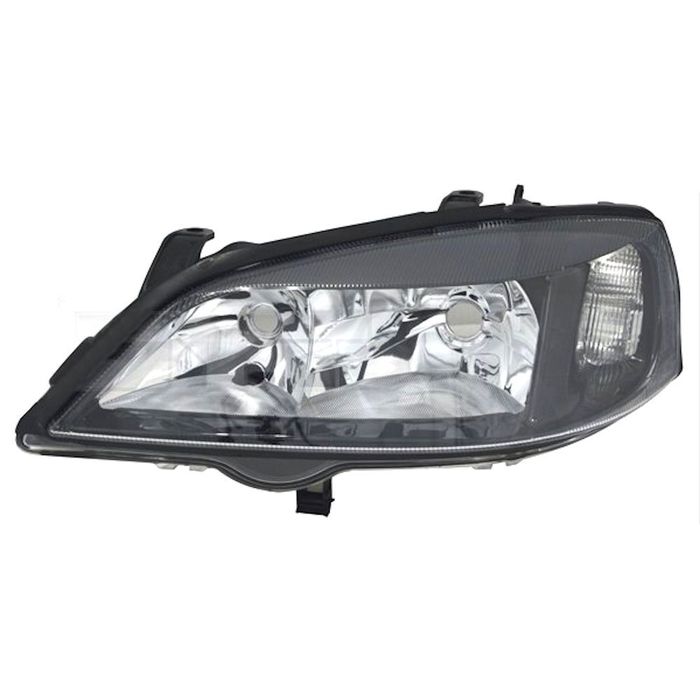 Far Opel Astra G (T98), 1998-08.2009, stanga/dreapta, electric, tip bec H7+HB3, negru-silver, fara motoras, Depo