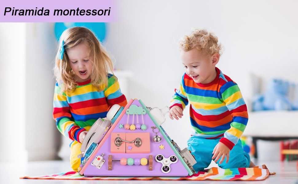 Piramida Montessori ,Jucarie senzoriala,educativa,colorata