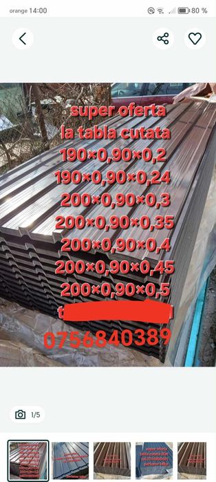 Tabla cutata acoperiș