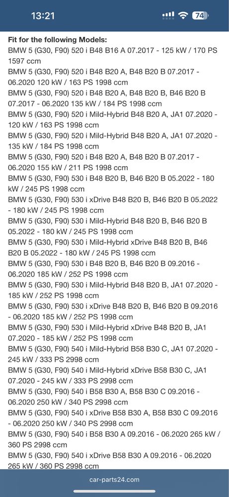 H&R Спортни Пружини BMW G30 35mm