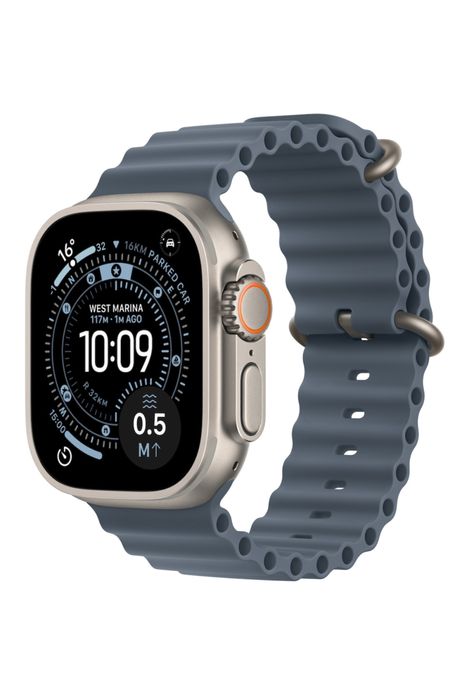 Apple Watch Ultra 3, Natural Titanium, Anchor Blue Ocean Band, Nou