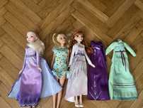 Set 3 păpuși, 2 Frozen (Elsa, Anna) si o Barbie