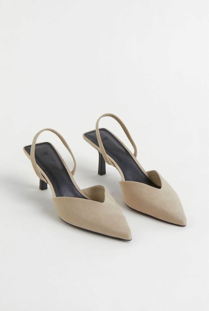 Pantofi stiletto cu bareta la calcai, masura 40, noi, cu eticheta