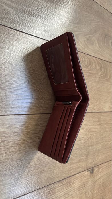 Portofel Inextenso, barbatesc, multiple spatii card, culoare gri-maro