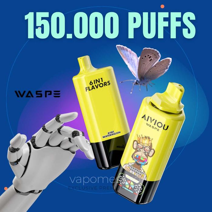 Vape Waspe 150.000 puff 6 in 1 Arome cu Cap Hexagon Swich