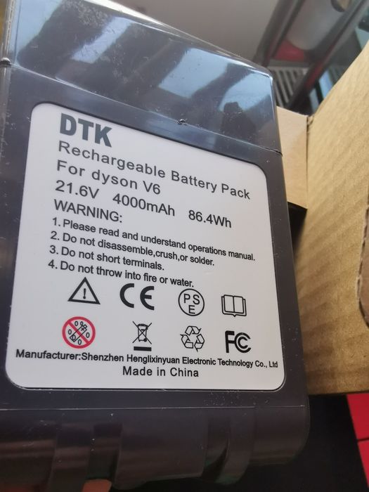2 baterii Dyson v6 replacement dtk