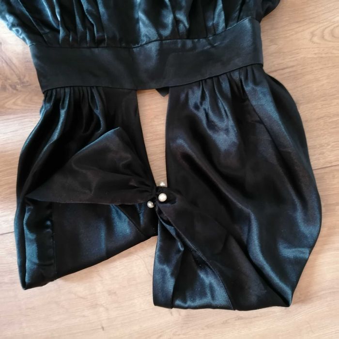 Salopeta luna de ocazie, satin premium, spate gol, marime XS