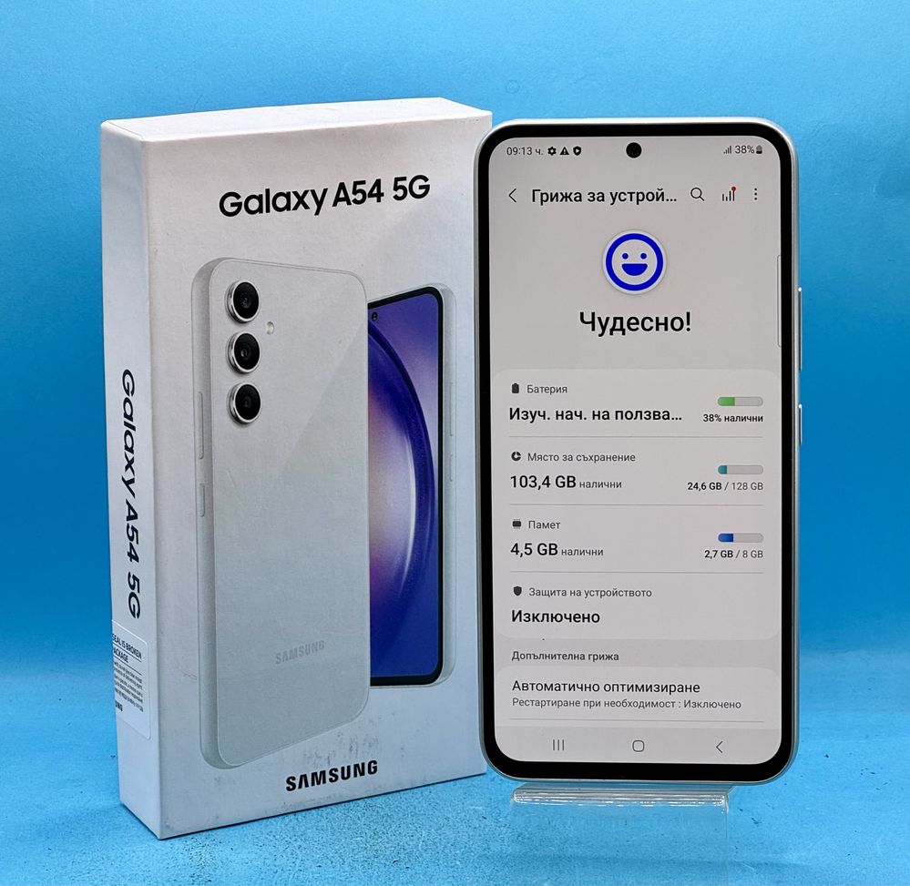 ГАРАНЦИОНЕН!!! Samsung Galaxy A54, 128GB, 8GB RAM, 5G, Awesome White