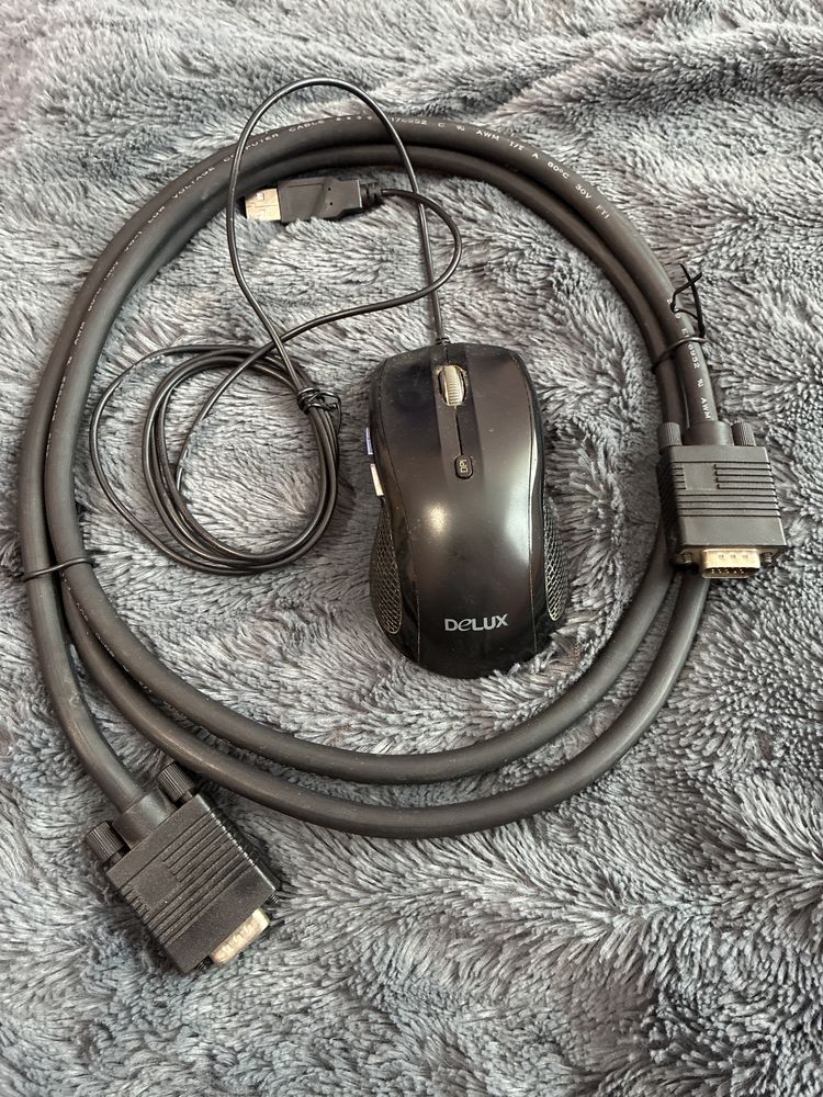 VGA кабел + мишка DELUX + слушалки  ttec’