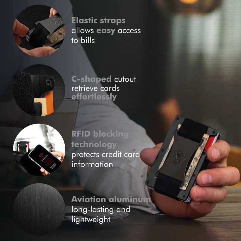 Portofel /cardholder ROSSM - carbon fiber- RFID Blocking Technology