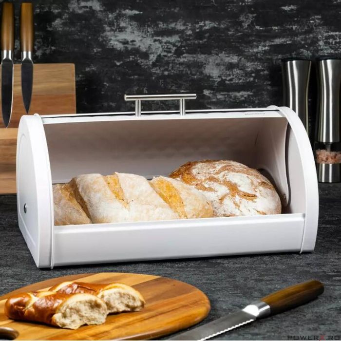 Cutie pentru paine, otel inoxidabil, 38x28x18,5 cm, alba, Klausberg