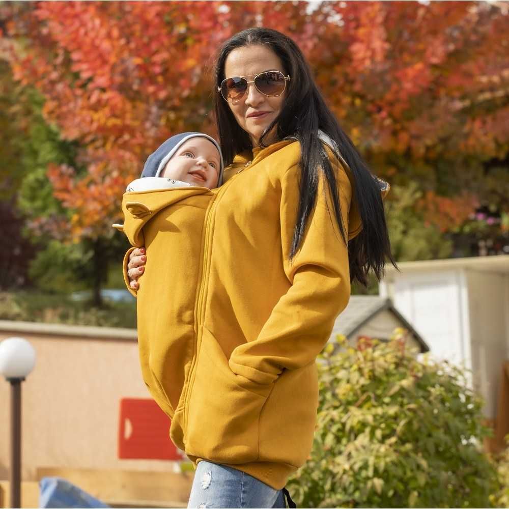 Разпродажба | Памучен суитшърт за бебеносене Simply - MUSTARD
