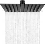 Cap dus HAUSPROFI, 20 cm, patrat, inox, jet tip ploaie, negru mat