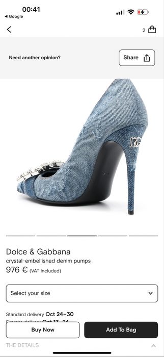 Dolce Gabbana crystal denim pumps