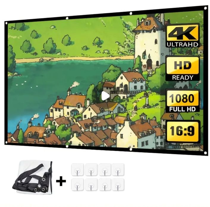 ,LED проектор и екран 72 инча