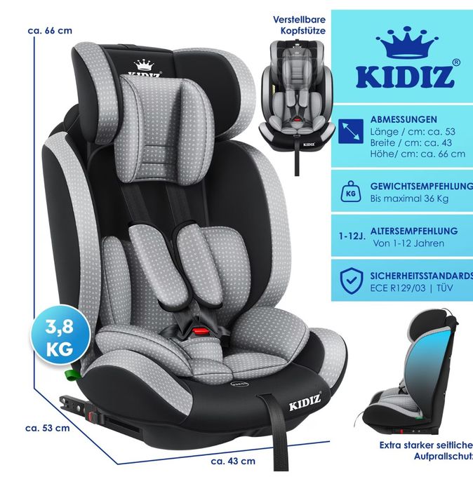 Детски столчета за кола с ISOFIX  група  1+2+3, 9-36 кг 5-точков кола