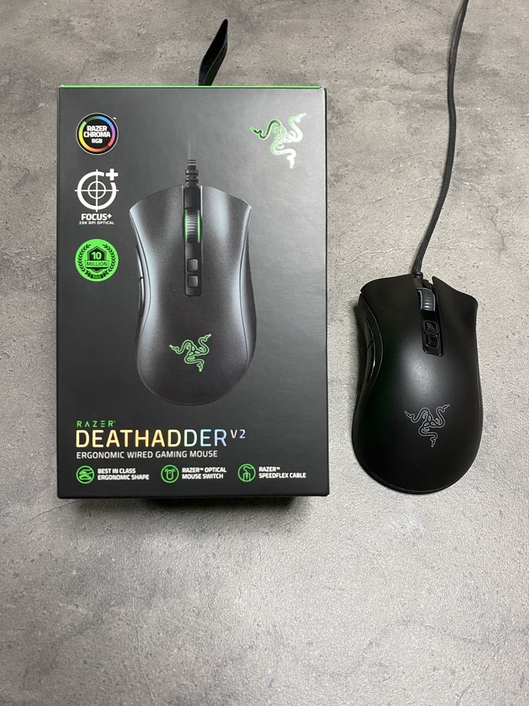Геймърска мишка Razer DeathAdder V2 + Cougar Gaming Mouse Pad
