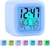 Ceas digital copii lumina 7 culori LED alarma data temperatura 8x8cm