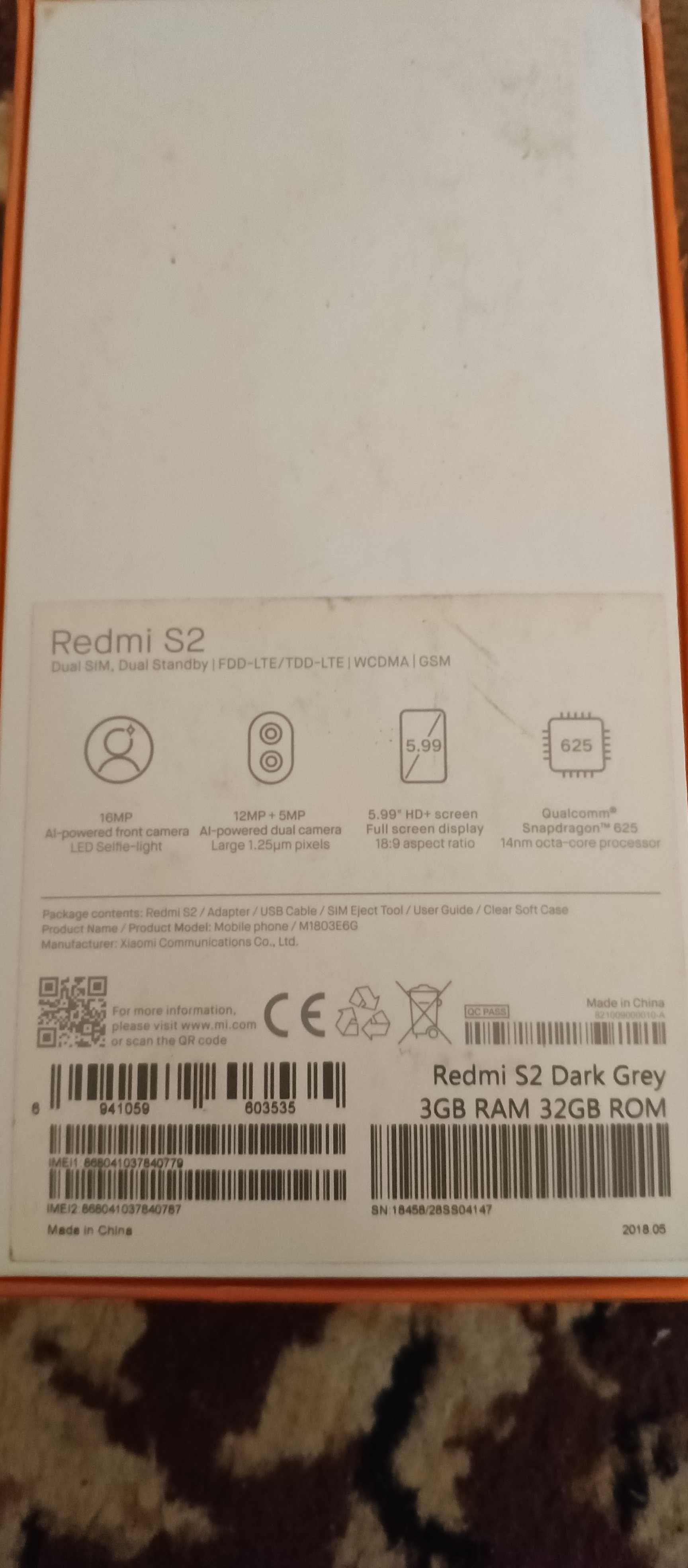 Продам свой Redmi S2 3 на 32