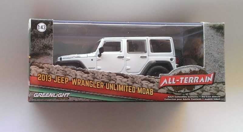 Macheta Jeep Wrangler 2013 Unlimited Moab alb - Greenlight 1/43