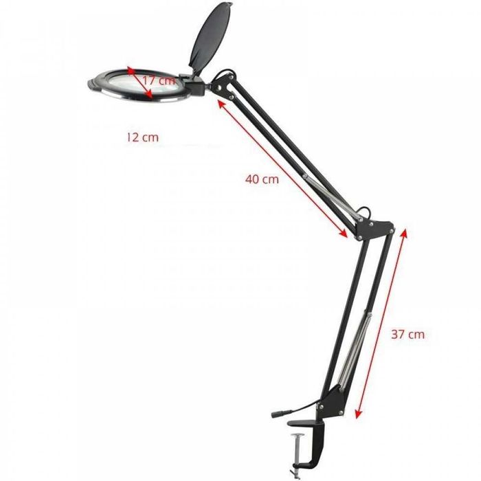 Лампа лупа Glow Moonlight 8012/5" LED - 5 диоптера бяла/черна