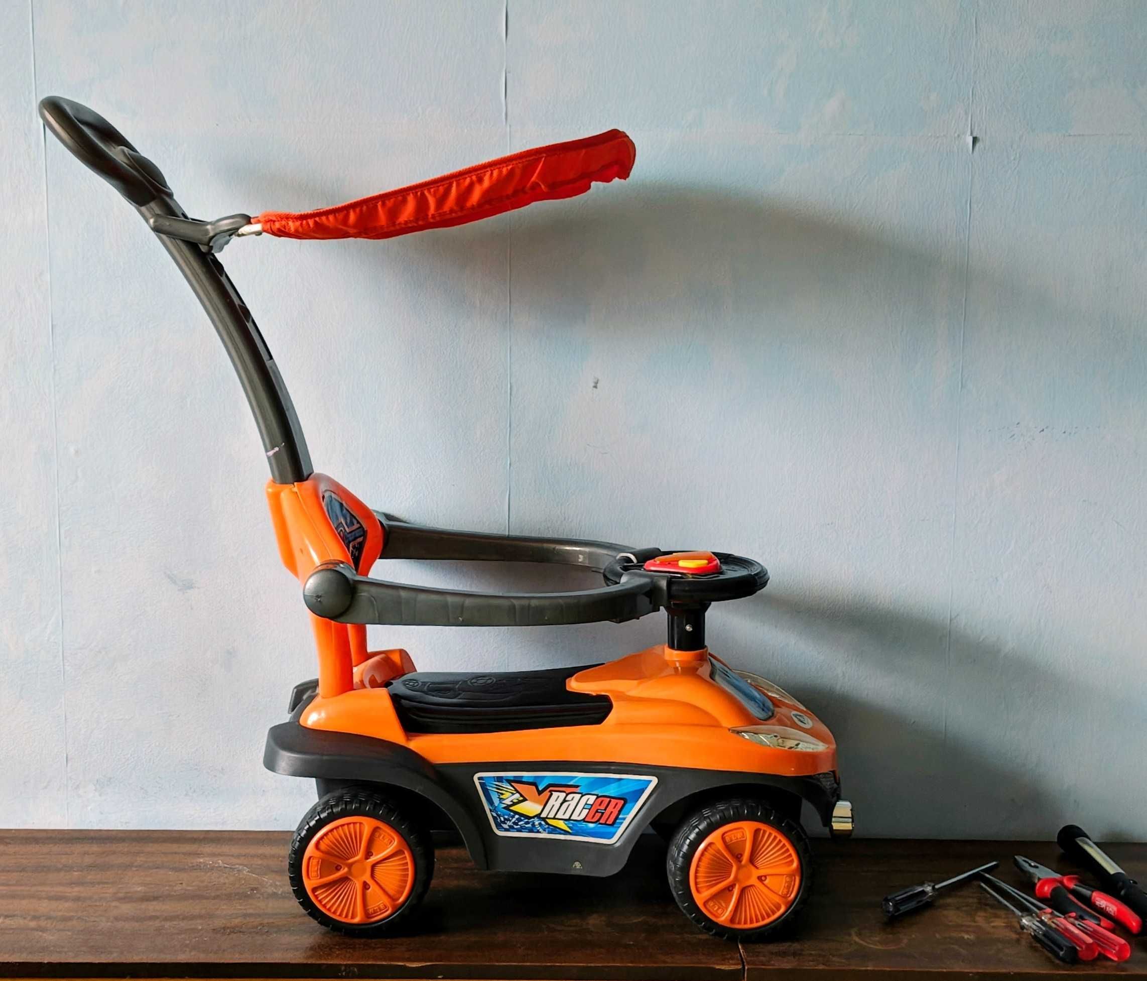 Детска кола за яздене и бутане с родителски контрол Power Racer Moni