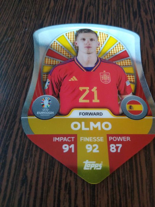 Scut DANI OLMO Spania card rar Euro FIFA Match Attach