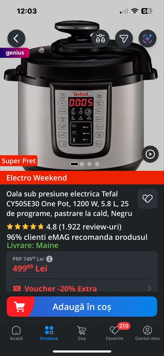 Oala sub presiune Tefal One Pot