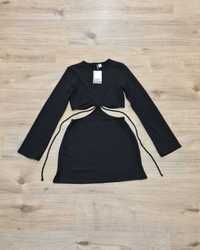 Rochie mini tricotata neagră, H&M, S, nouă