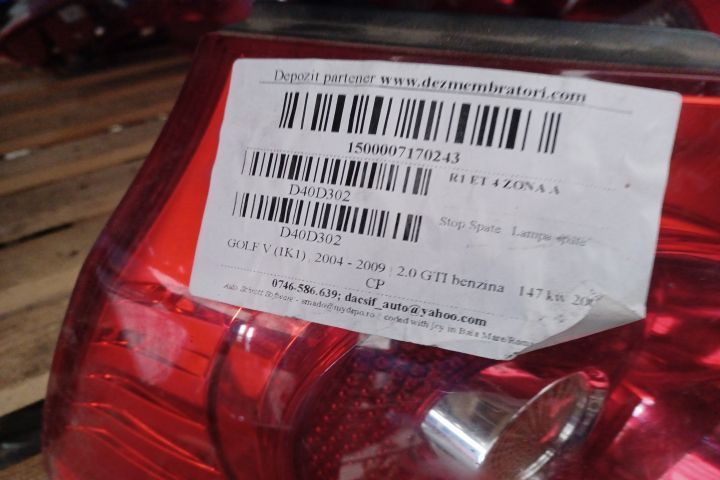 Lampa stop stanga pe aripa Volkswagen VW Golf 5  [din 2003 pana  2009] seria Hatchback 5-usi 1.4 MT