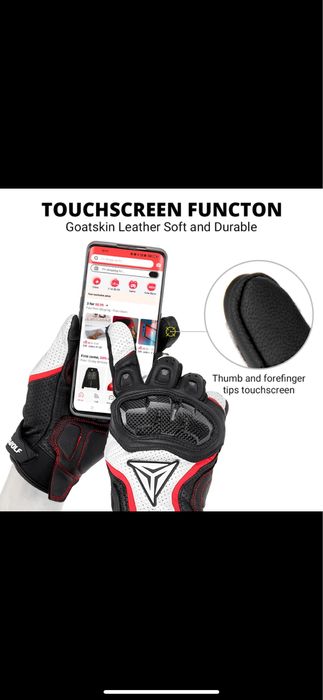 Manusi moto din piele perforata M, L, XL