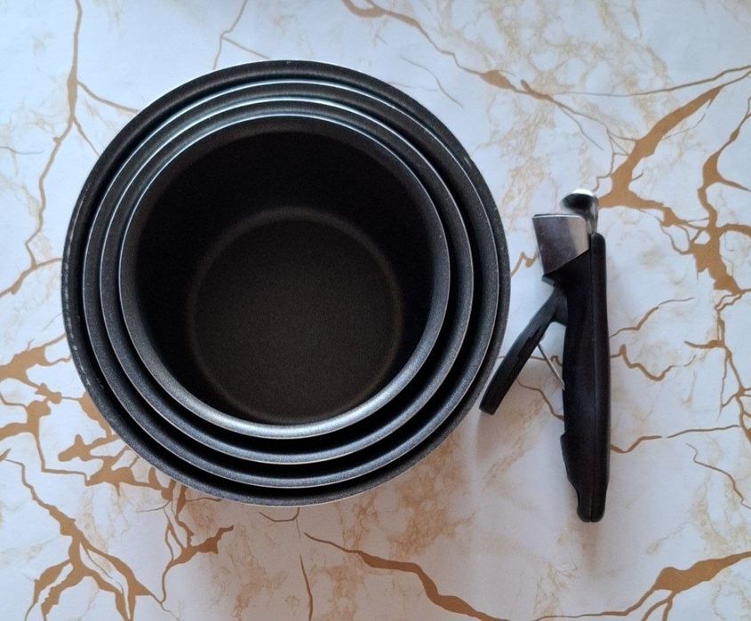 Комплект От 4 Тенджери Tefal (Сваляща Се Дръжка)