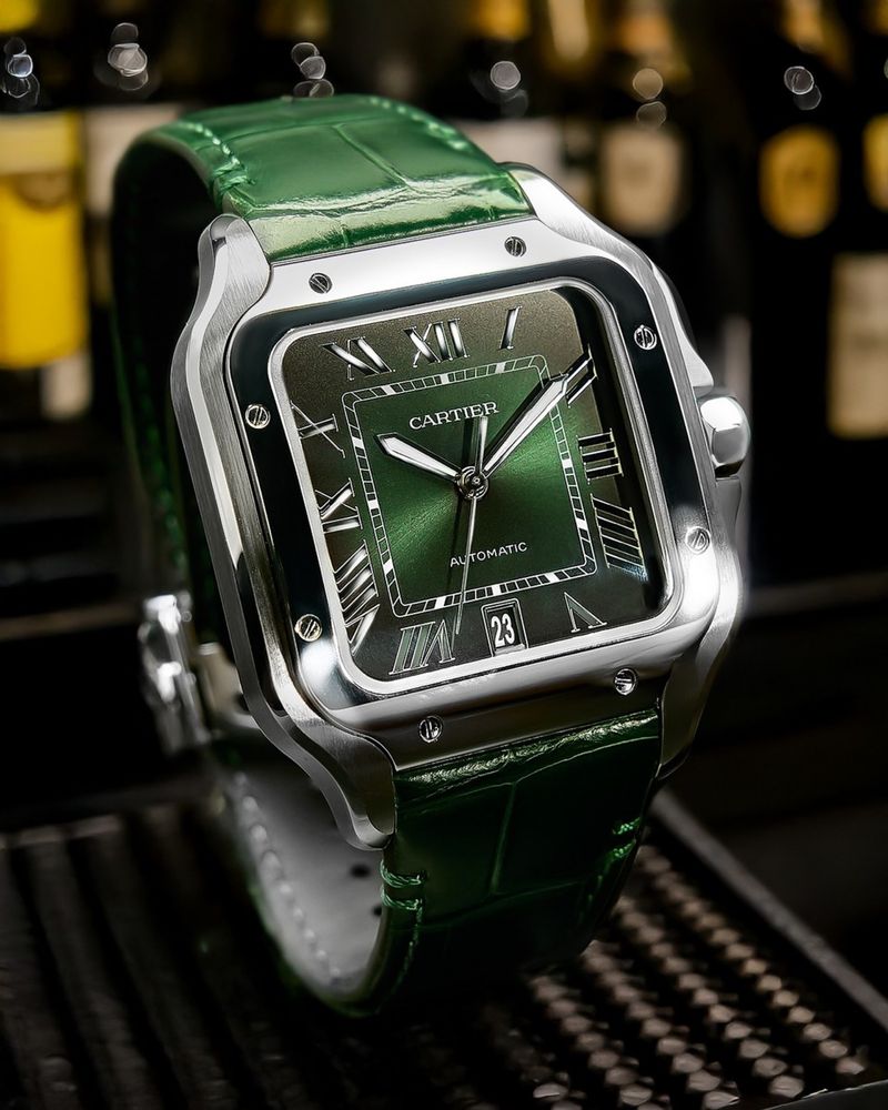Cartier Santos Medium Green Dial Steel