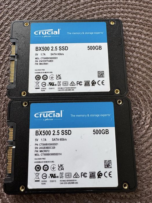 Новый ssd Crucial BX500 500GB 2шт