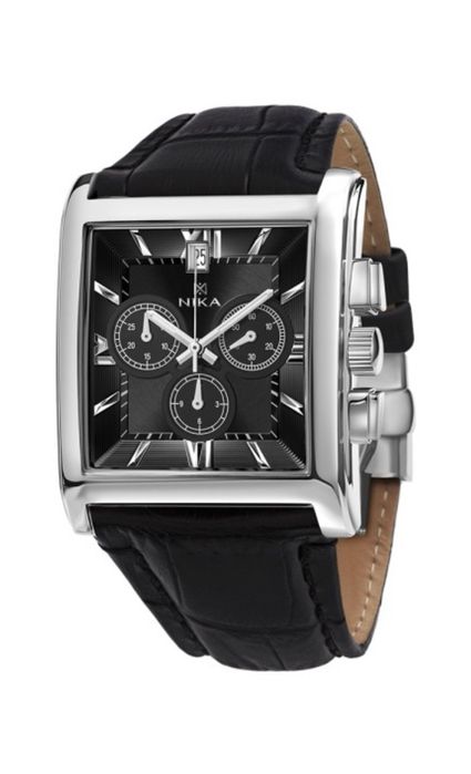 NIKA – серебро, черный ремешок