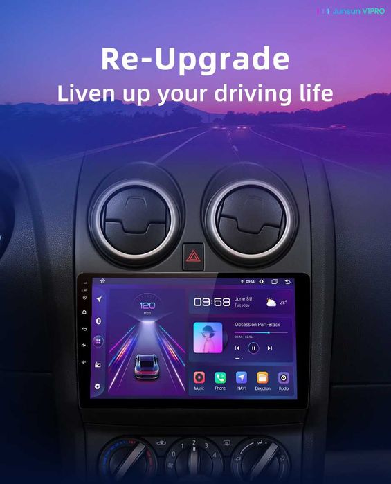 Navigatie Junsun V1 Plus pentru Nissan Qashqai 2006-2013 cu camera