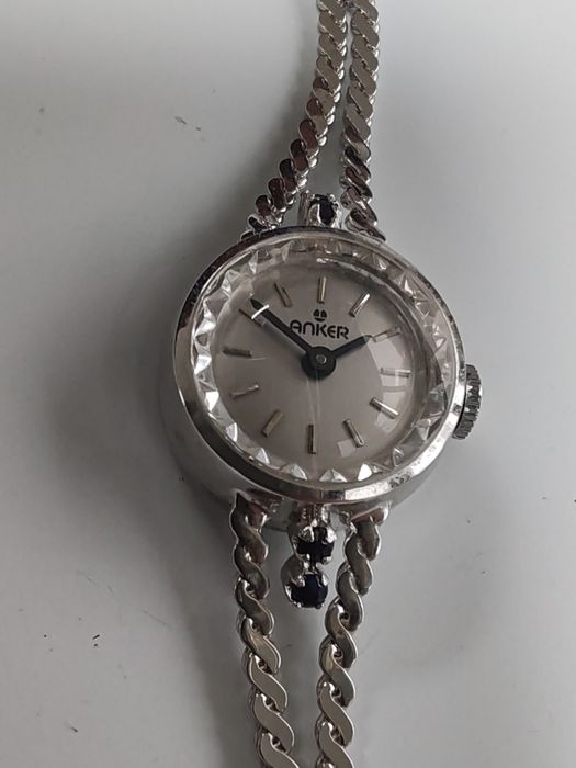 Ceas Anker Glashutte Argint cu Safire Mecanic